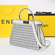 FENDI PEEKABOO ISEEU MEDIUM WHITE BRAIDED LEATHER 8BN321 SIZE 33 CM - 2