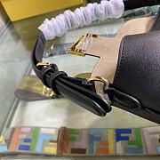 FENDI CROISSANT BLACK LEATHER 8BR790 SIZE 29 x 22 x 3 CM - 3