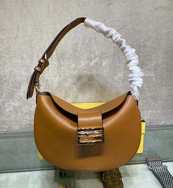 FENDI CROISSANT BROWN LEATHER 8BR790 SIZE 29 x 22 x 3 CM