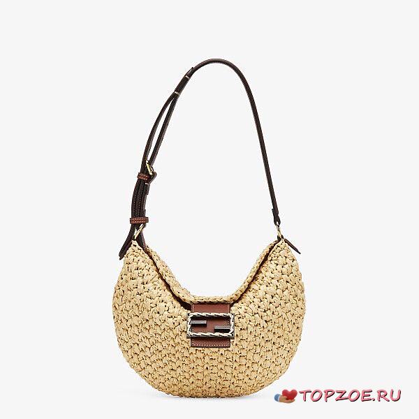 FENDI CROISSANT WOVEN STRAW 8BR790 SIZE 29 x 22 x 3 CM - 1