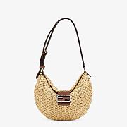 FENDI CROISSANT WOVEN STRAW 8BR790 SIZE 29 x 22 x 3 CM - 1