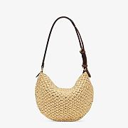 FENDI CROISSANT WOVEN STRAW 8BR790 SIZE 29 x 22 x 3 CM - 5