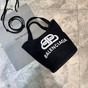 BALENCIAGA WAVE MEDIUM TOTE BAG BLACK 599332 SIZE 29 x 28.5 x 23 CM - 1