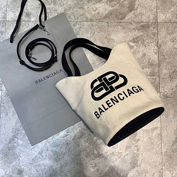 BALENCIAGA WAVE MEDIUM TOTE BAG WHITE 599332 SIZE 29 x 28.5 x 23 CM