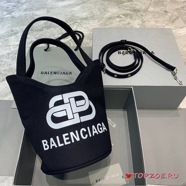  BALENCIAGA WAVE SMALL TOTE BAG BLACK 599332 SIZE 23 x 21 x 15.5 CM - 1