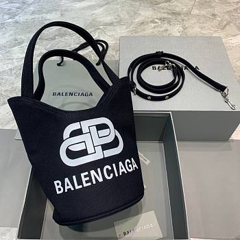  BALENCIAGA WAVE SMALL TOTE BAG BLACK 599332 SIZE 23 x 21 x 15.5 CM
