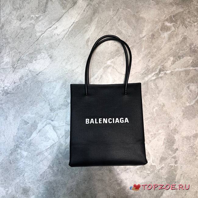 BALENCIAGA SHOPPING XXS TOTE BAG BLACK 597858 SIZE 19 x 8 x 21.5 CM - 1