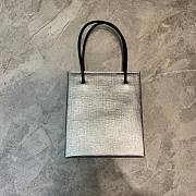 BALENCIAGA SHOPPING XXS TOTE BAG SILVER 597858 SIZE 19 x 8 x 21.5 CM - 2