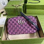 GUCCI GG MARMONT PINK CANVAS SMALL SHOULDER BAG 447632 SIZE 24 x 12 x 7 CM - 1