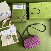 GUCCI GG MARMONT PINK CANVAS SMALL SHOULDER BAG 447632 SIZE 24 x 12 x 7 CM - 2