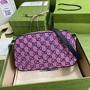GUCCI GG MARMONT PINK CANVAS SMALL SHOULDER BAG 447632 SIZE 24 x 12 x 7 CM - 5