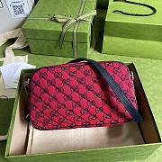 GUCCI GG MARMONT RED CANVAS SMALL SHOULDER BAG 447632 SIZE 24 x 12 x 7 CM - 6
