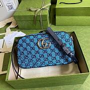 GUCCI GG MARMONT BLUE CANVAS SMALL SHOULDER BAG 447632 SIZE 24 x 12 x 7 CM - 1