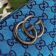 GUCCI GG MARMONT BLUE CANVAS SMALL SHOULDER BAG 447632 SIZE 24 x 12 x 7 CM - 2