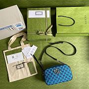 GUCCI GG MARMONT BLUE CANVAS SMALL SHOULDER BAG 447632 SIZE 24 x 12 x 7 CM - 3