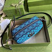 GUCCI GG MARMONT BLUE CANVAS SMALL SHOULDER BAG 447632 SIZE 24 x 12 x 7 CM - 4