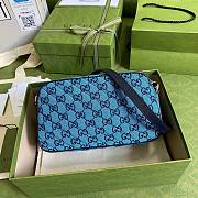 GUCCI GG MARMONT BLUE CANVAS SMALL SHOULDER BAG 447632 SIZE 24 x 12 x 7 CM - 5