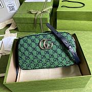 GUCCI GG MARMONT GREEN CANVAS SMALL SHOULDER BAG 447632 SIZE 24 x 12 x 7 CM - 1