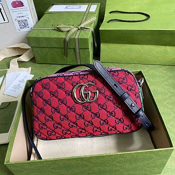 GUCCI GG MARMONT MULTICOLOR 1 CANVAS SMALL SHOULDER BAG 447632 SIZE 24 CM