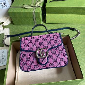 GUCCI GG MARMONT PINK MINI TOP HANDLE BAG 583571 SIZE 20 CM