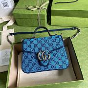 GUCCI GG MARMONT BLUE MINI TOP HANDLE BAG 583571 SIZE 20 CM - 1
