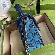GUCCI GG MARMONT BLUE MINI TOP HANDLE BAG 583571 SIZE 20 CM - 5