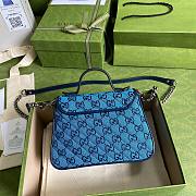 GUCCI GG MARMONT BLUE MINI TOP HANDLE BAG 583571 SIZE 20 CM - 6