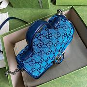 GUCCI GG MARMONT BLUE MINI TOP HANDLE BAG 583571 SIZE 20 CM - 4