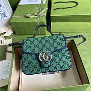 GUCCI GG MARMONT GREEN MINI TOP HANDLE BAG 583571 SIZE 20 CM - 1