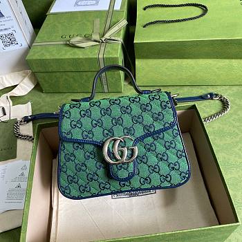 GUCCI GG MARMONT GREEN MINI TOP HANDLE BAG 583571 SIZE 20 CM