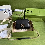 GUCCI SMALL INTERLOCKING G BLACK SHOULDER BAG 607720 SIZE 22 CM - 1