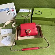 GUCCI SMALL INTERLOCKING G RED SHOULDER BAG 607720 SIZE 22 CM - 1