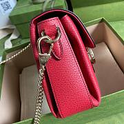 GUCCI SMALL INTERLOCKING G RED SHOULDER BAG 607720 SIZE 22 CM - 2