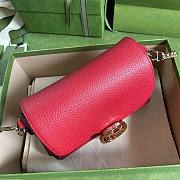 GUCCI SMALL INTERLOCKING G RED SHOULDER BAG 607720 SIZE 22 CM - 3