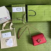 GUCCI SMALL INTERLOCKING G RED SHOULDER BAG 607720 SIZE 22 CM - 4