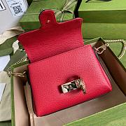 GUCCI SMALL INTERLOCKING G RED SHOULDER BAG 607720 SIZE 22 CM - 5