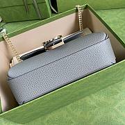 GUCCI SMALL INTERLOCKING G GRAY SHOULDER BAG 607720 SIZE 22 CM - 2