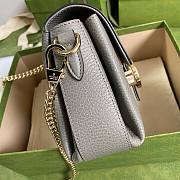 GUCCI SMALL INTERLOCKING G GRAY SHOULDER BAG 607720 SIZE 22 CM - 3