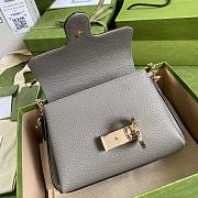GUCCI SMALL INTERLOCKING G GRAY SHOULDER BAG 607720 SIZE 22 CM - 4