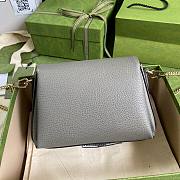GUCCI SMALL INTERLOCKING G GRAY SHOULDER BAG 607720 SIZE 22 CM - 6