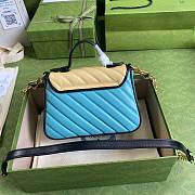 GUCCI GG MARMONT BUTTER & PASTEL BLUE MINI TOP HANDLE BAG 583571 SIZE 20 CM - 3