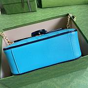 GUCCI GG MARMONT BUTTER & PASTEL BLUE MINI TOP HANDLE BAG 583571 SIZE 20 CM - 4