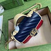 GUCCI GG MARMONT BLUE & RED MINI TOP HANDLE BAG 583571 SIZE 20 CM - 5