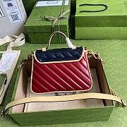 GUCCI GG MARMONT BLUE & RED MINI TOP HANDLE BAG 583571 SIZE 20 CM - 4