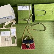 GUCCI GG MARMONT BLUE & RED MINI TOP HANDLE BAG 583571 SIZE 20 CM - 2