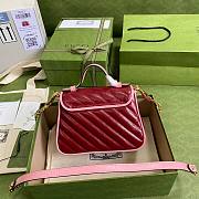 GUCCI GG MARMONT RED LEATHER MINI TOP HANDLE BAG 583571 SIZE 20 CM - 5