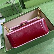 GUCCI GG MARMONT RED LEATHER MINI TOP HANDLE BAG 583571 SIZE 20 CM - 3