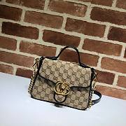 GUCCI GG MARMONT BEIGE MINI TOP HANDLE BAG 583571 SIZE 20 CM - 1