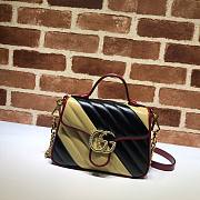 GUCCI GG MARMONT BLACK & YELLOW MINI TOP HANDLE BAG 583571 SIZE 20 CM - 1