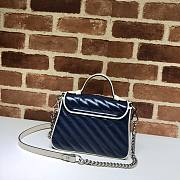 GUCCI GG MARMONT BLUE LEATHER MINI TOP HANDLE BAG 583571 SIZE 20 CM - 3